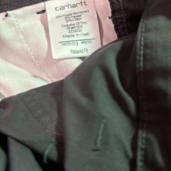 Carhartt Men's Size 46x30 Relaxed Fit Canvas Pants - Grey 74533-33 Bicomponent - Picture 6 of 7